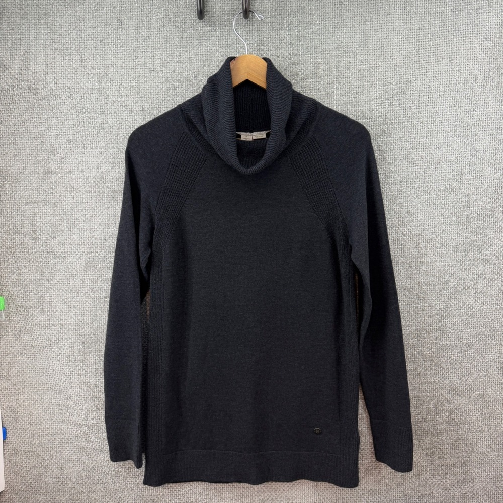 Royal Robbins Westlands‎ Funnel Neck Sweater Charcoal Gray Merino Wool Womens S
